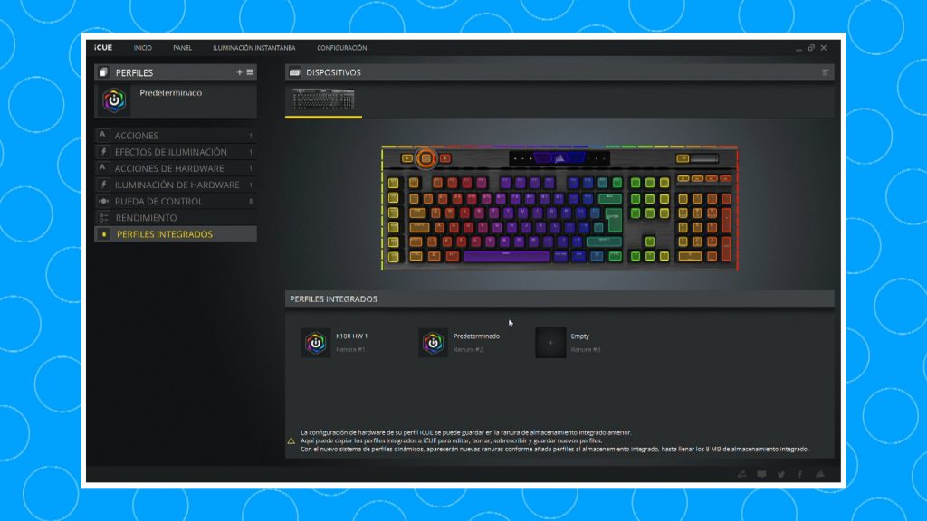 Software e Iluminación del Corsair K100 RGB