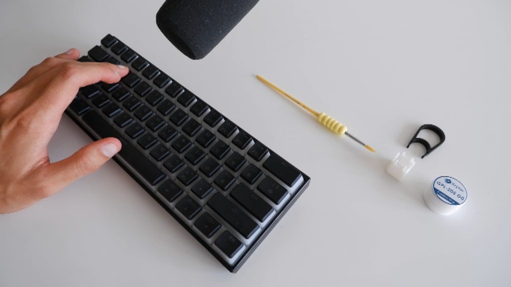 Antes y después de lubricar un teclado mecánico