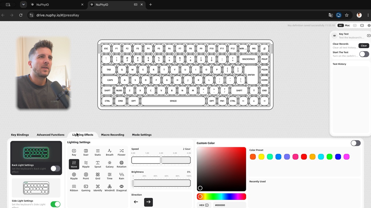 Configuración del NuPhy Air75 V3 en NuPhyIO